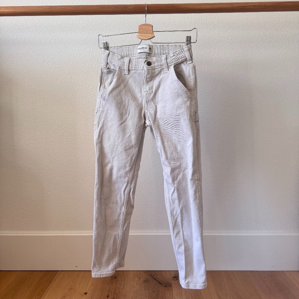 Abercrombie Kids Cream Denim Utility Pants 9-10 Straight Leg